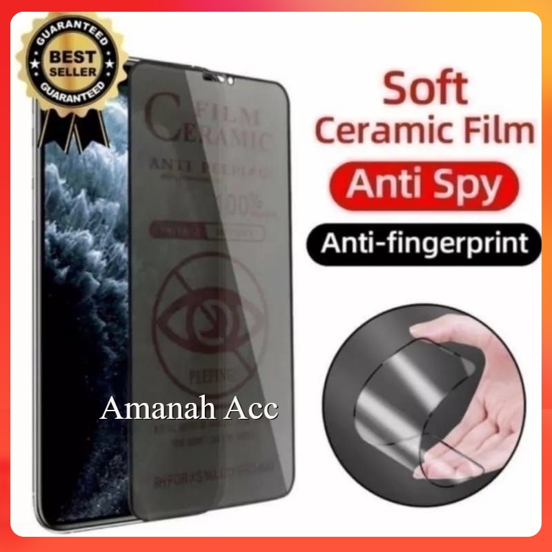 TEMPER GLASS PRIVACY SPY XIAOMI REDMI POCO M3 CERAMIC MATTE ANTI PECAH