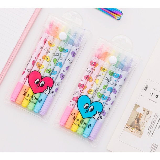 

GoKits 6 Stabilo Dan Pena Warna Highlighter Dua Arah Kepala Stationery GoK-ST0442