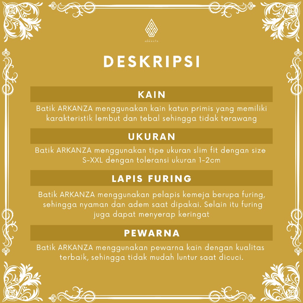 GUDANG BATIK ARKANZA Motif MACAN PUTIH PENDEK Kemeja Baju Batik Premium Pria Cowok Laki Laki Slimfit Full Lapis Furing Tangan Lengan Pendek Original Asli Solo Laweyan PDK