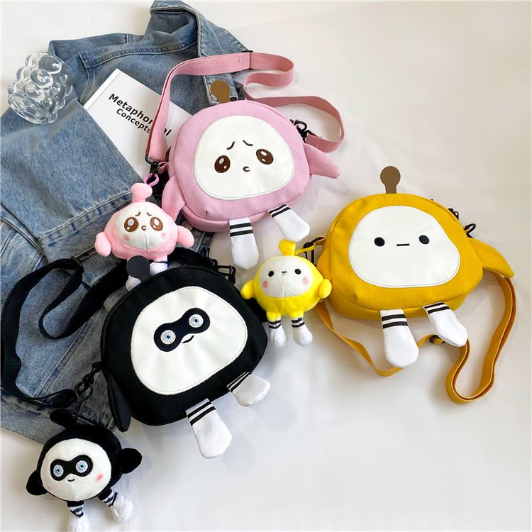 Cartoon Egg Party Canvas Crossbody Bag