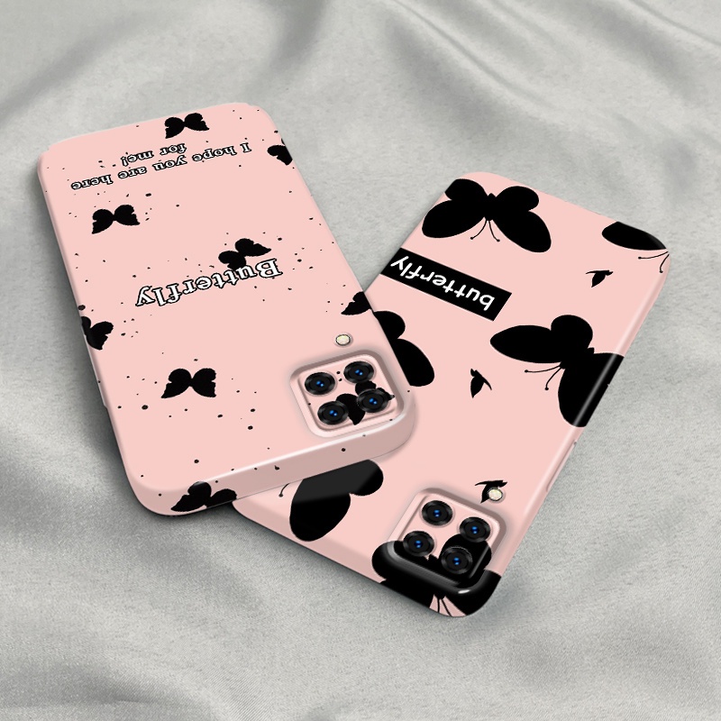 JSMEGAFor Samsung Case Kesing hp For Samsung Galaxy A12 A12s A12 Nacho F12 M12 Film Casing Kupu-kupu