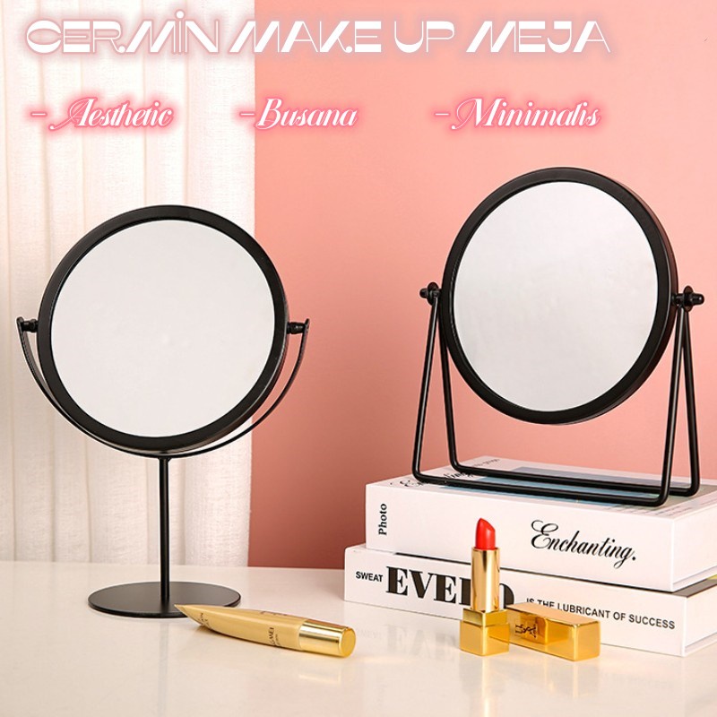 jjShop- Cermin Make up Meja,Kaca Rias Make Up,Busana Aesthetic&Minimalis Make up Mirror