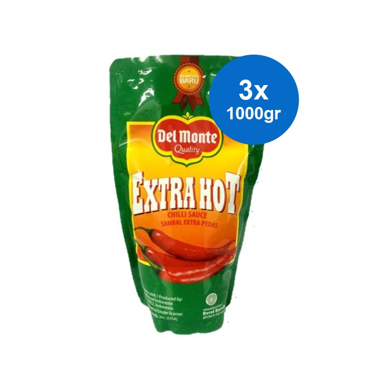 

Delmonte Saus Extra Hot Chilli Pouch 3 x 1000 gr
