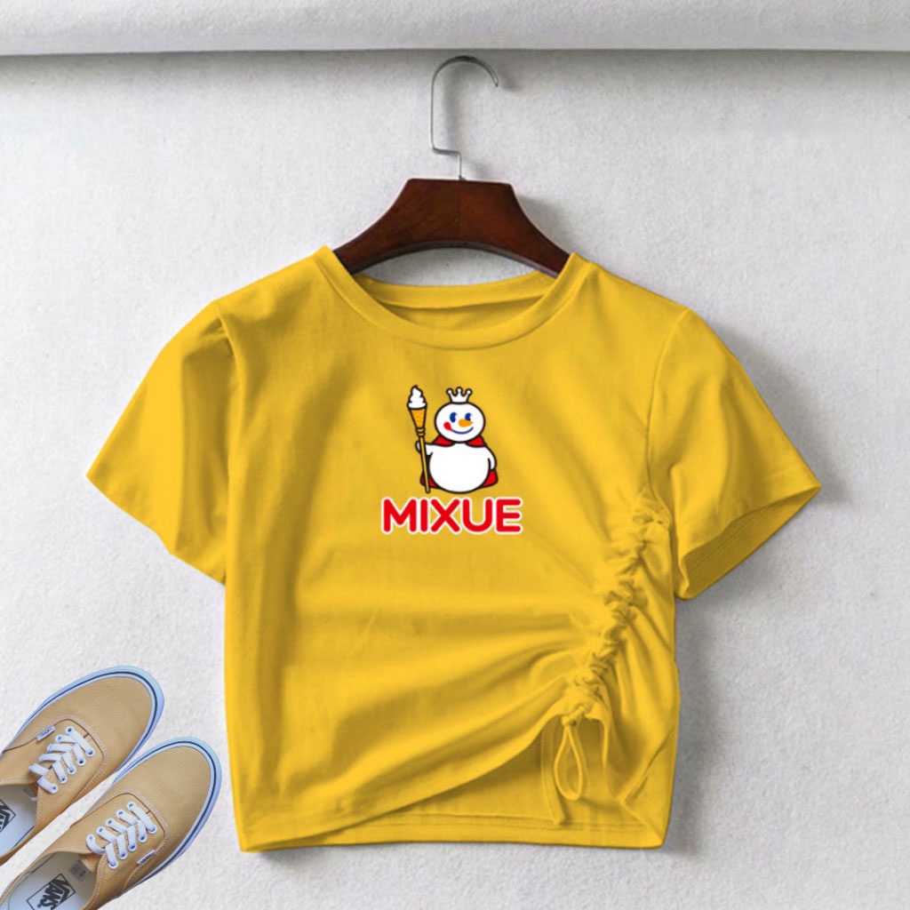 CROP TOP ANAK SABLON MIXUE / ES KRIM MIXUE / KROP ANAK MIXUE/ KAOS ANAK PEREMPUAN MIXUE/ ATASAN CEWE