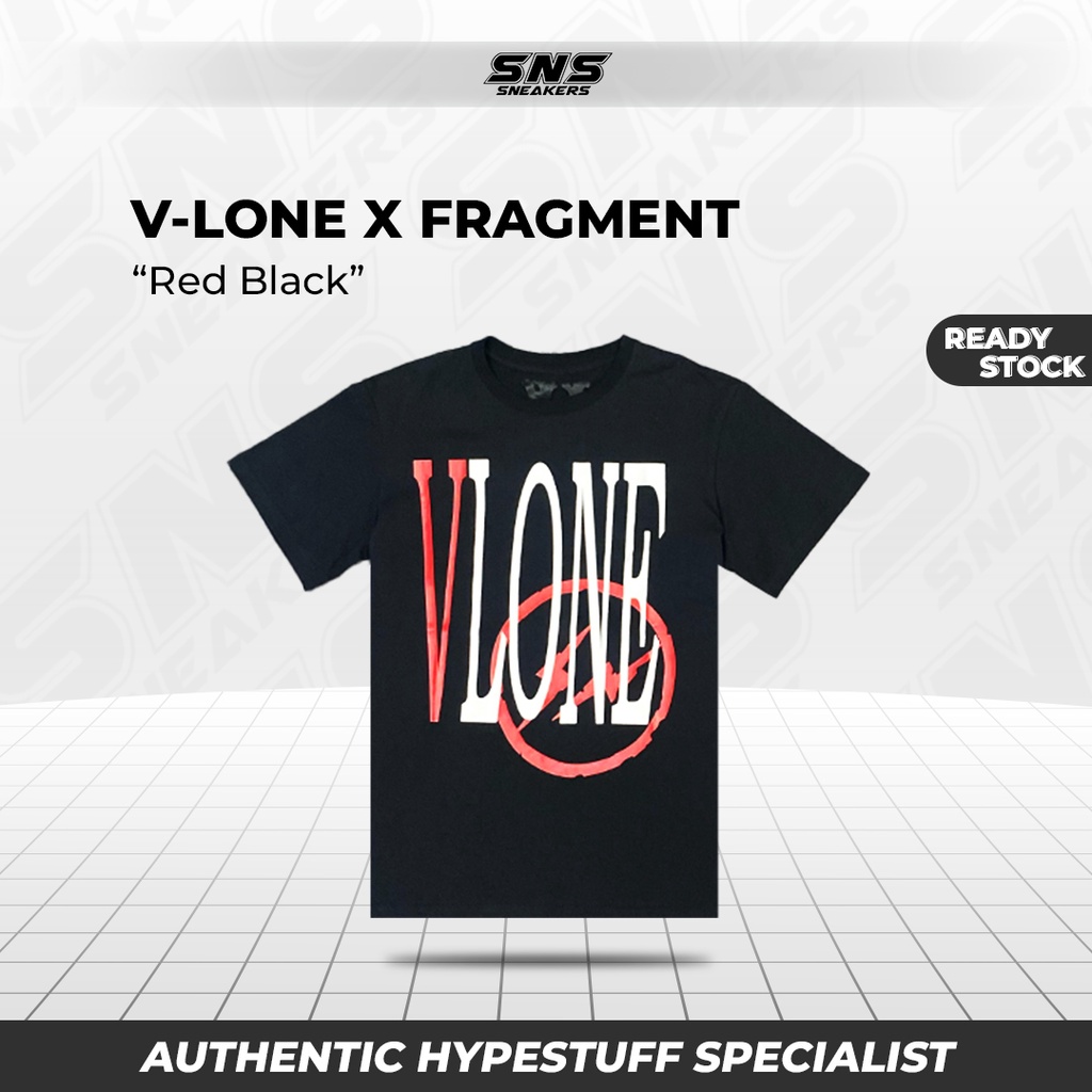 Vlone x Fragment Red Black Tee 100% Original Authentic