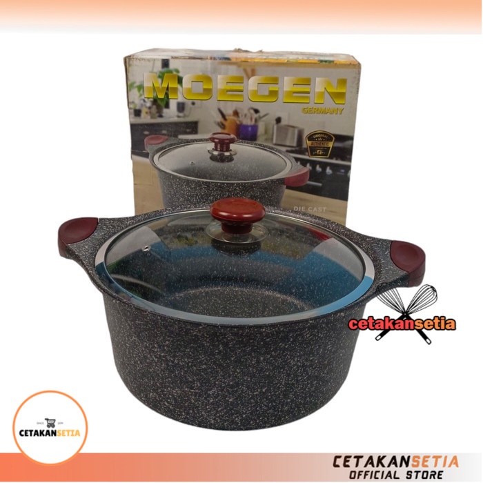 MOEGEN - CASSEROLE POT/PANCI MARBLE + TTP KACA TEBAL CASSEROLE