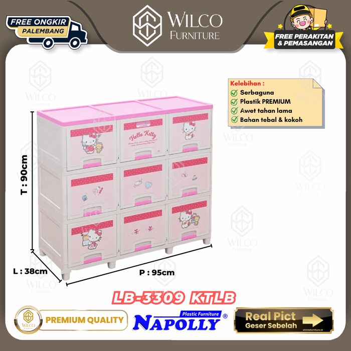 Rak Baju Susun Napolly Plastik LB.3309 KTLB Anak Karakter Hello Kitty