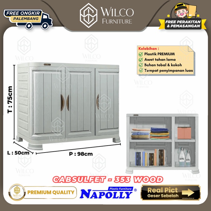 Bufet TV Plastik CABSULFET 353 / Lemari Tv Plastik Napolly 100 Cm