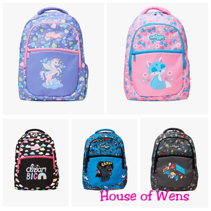 New SMIGGLE PEPPY LITE BACKPACK ORIGINAL - TAS SMIGGLE - Blue Dino