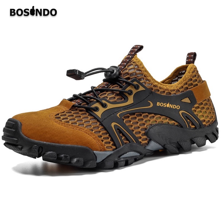 BOSINDO B-2 sepatu hiking pria impor asli, sepatu mendaki gunung pria, kulit non-slip, sepatu olahra