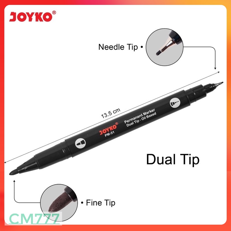 

Spidol Permanen Joyko Dual Tip 2in1