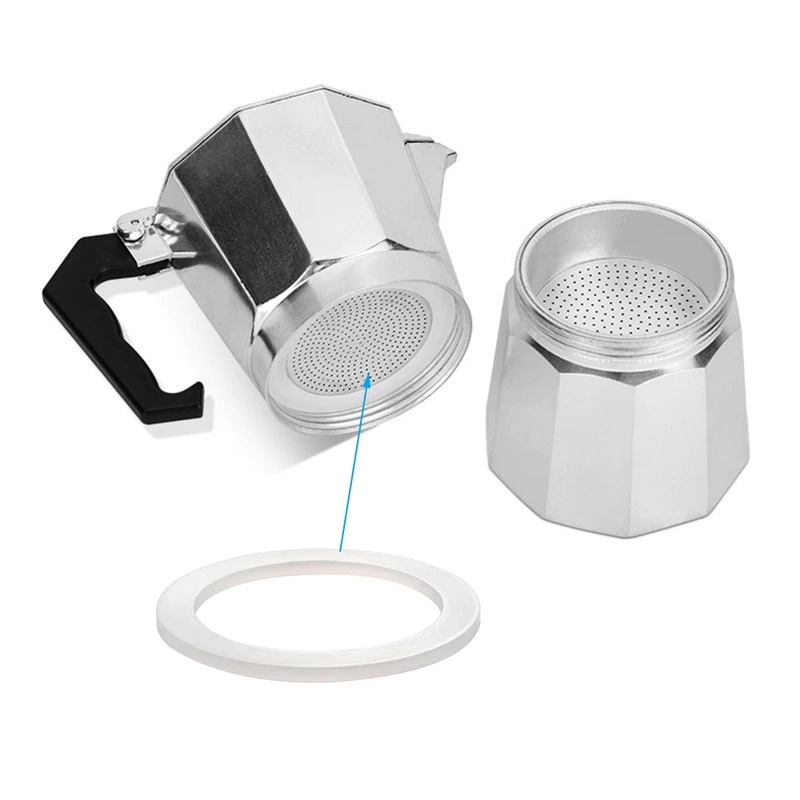 6 Cup - Tebal 1mm - Sil Karet Ring Silikon Pengganti Cadangan Moka Pot Espresso Rusak Longgar Berbag