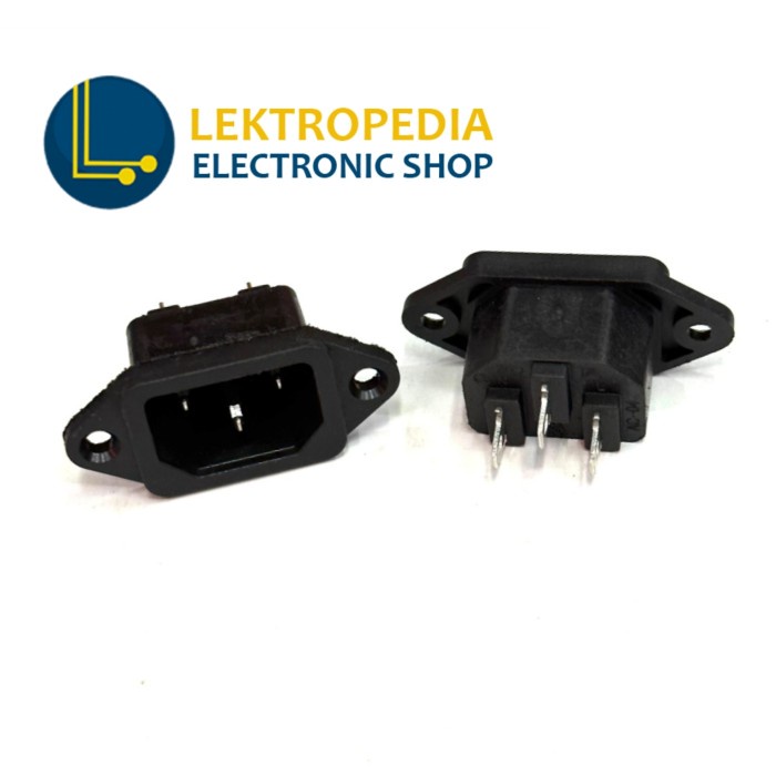 Socket AC Komputer Male soket CPU power plastik kabel cowok Box inlet