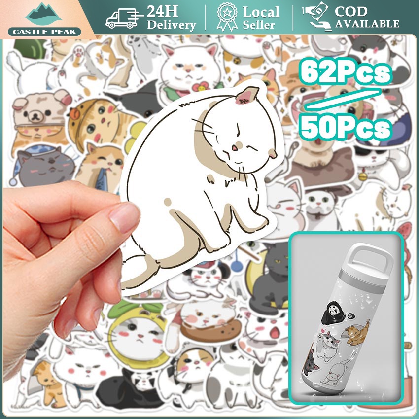 

62pcs Stiker Kucing Lucu Cute Kawaii Graffiti Skateboard Tahan Air Bagasi Sport DIY Laptop Stiker Mobil Decals Untuk Mainan Anak