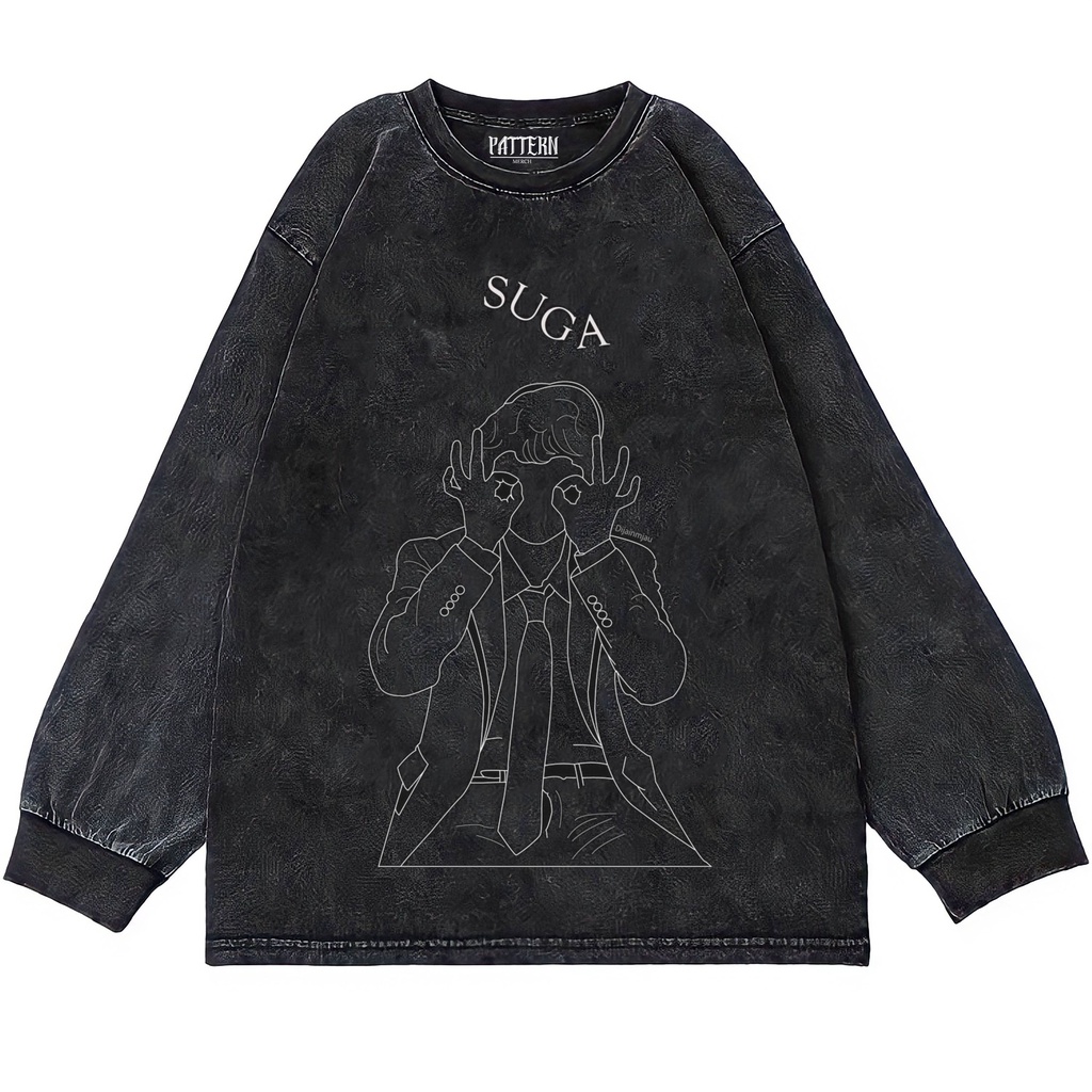 Patternmerch "Suga BTS aesthetic" Oversize T-Shirt | Longsleeve Oversized | washing tee | Kaos