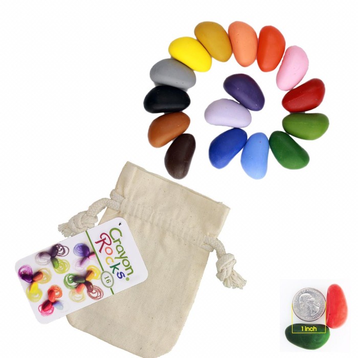 

Crayon Rocks - 16 colors in muslin bag