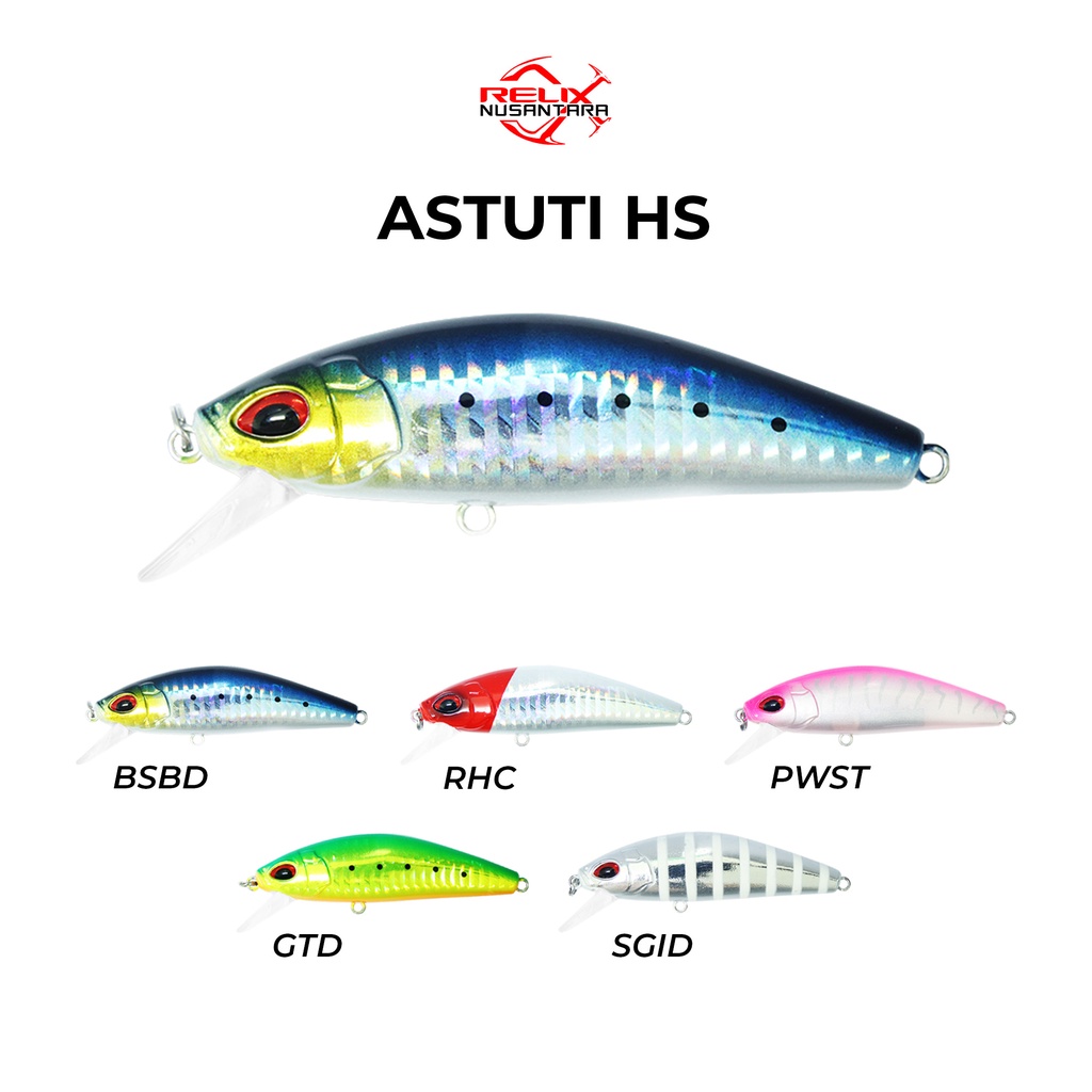 Minnow Astuti HS Lure Relix Nusantara Umpan Pancing UL Ultralight Casting VMC Hook Sinking Tenggelam