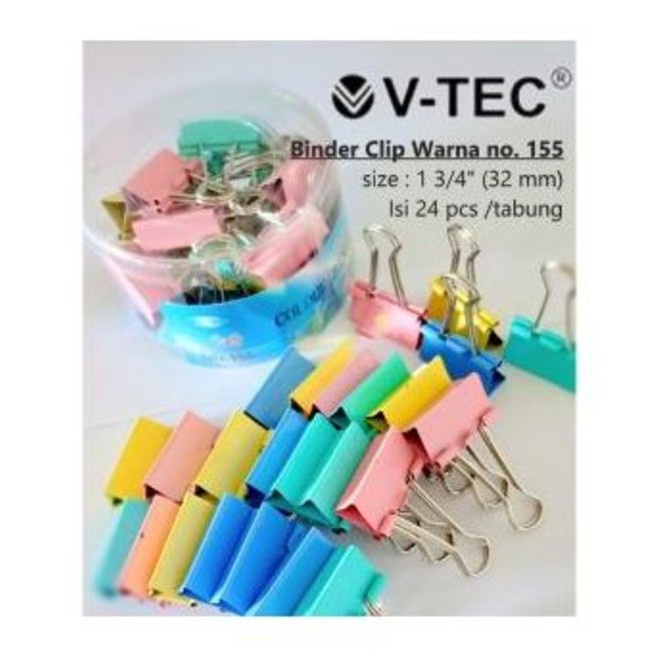 

V-TEC BINDER CLIP 155 WARNA (24PCS/PCK)