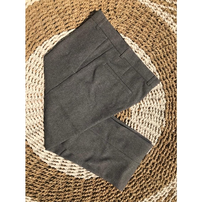 Celana kantor kerja pria formal slimfit bahan dasar kain warna coklat - Cokelat, 27