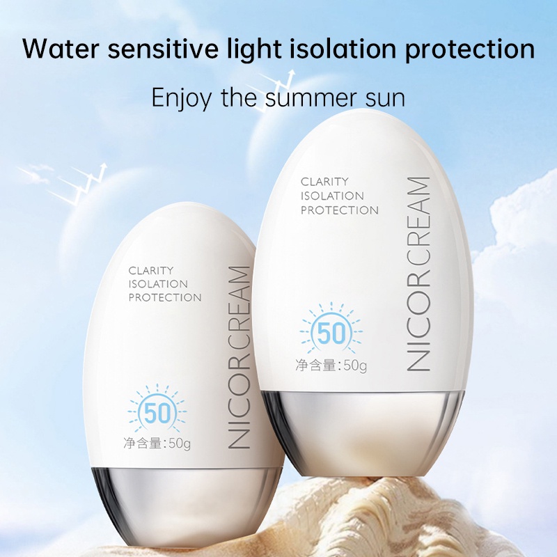 COD- NICOR Sun Protection SPF 50 PA+ 50mL Sunscreen UV / Krim Tabir Surya Isolasi Pembesaran Tinggi 
