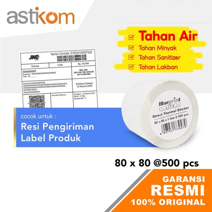 

Kertas Direct Thermal Stiker Blueprint Lite 80x80mm 500Pcs