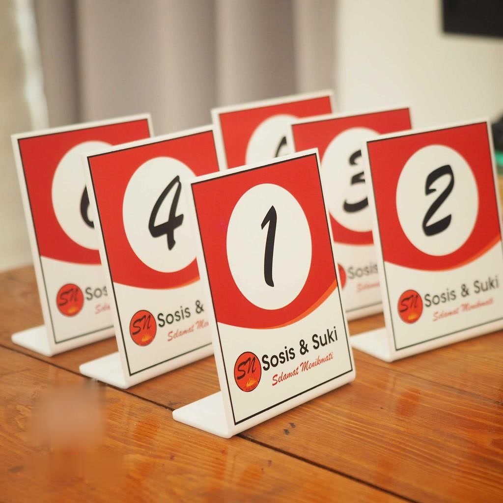 No Meja Cafe/ Nomor Meja Akrilik/ No meja custom