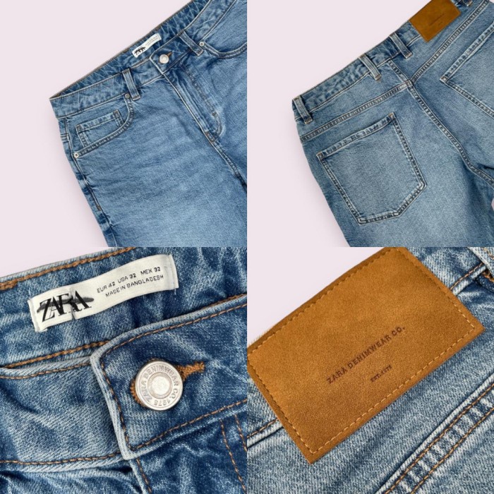 ZARA Denim bermuda Short / Celana Pendek Pria / Celana Pria Zara - Light Blue, 30