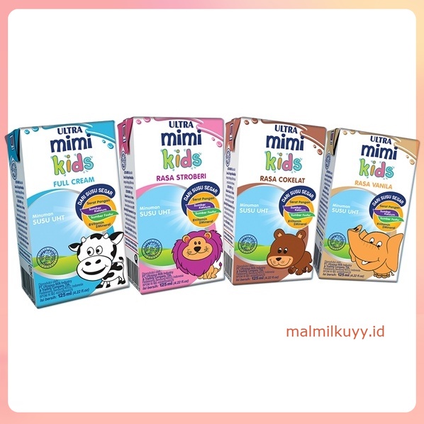 

SUSU ULTRA MIMI KIDS 125ml UHT ALL VARIAN MILK FULL CREAM COKLAT VANILA STRAWBERRY CEMILAN ANAK SEHAT VANILLA STROBERI MINUMAN PARCEL ECERAN COKELAT CHOCOLATE 125 ml