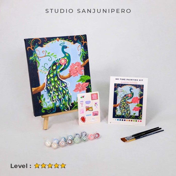 

BLOOMING FEATHERS" Painting Kit By Number Studio Sanjunipero