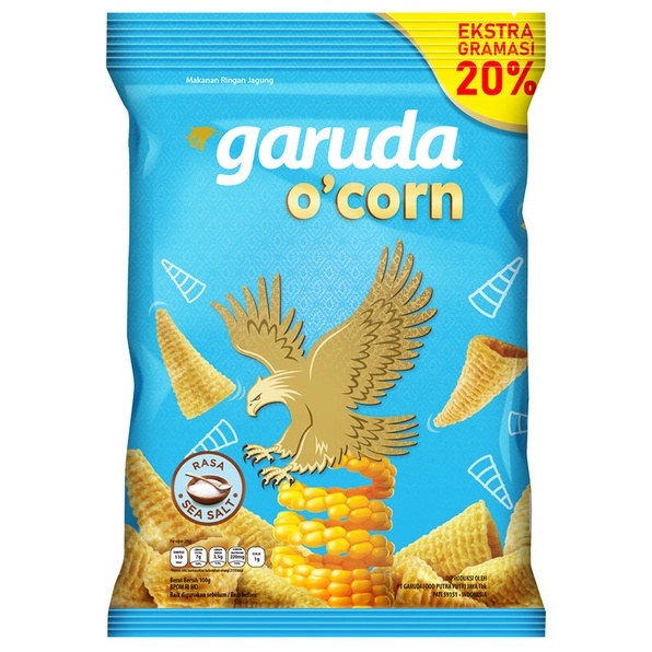 

GARUDA O CORN 96 GRAM SEA SALT O'CORN SNACK JAGUNG MAKANAN RINGAN CEMILAN ANAK GROSIR MURAH TERLARIS KERIPIK KRIPIK KERUPUK KACANG OCORN POPCORN 90 GR 96gr 75+15