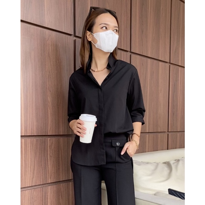 KYOKO shirt (PILIH WARNA) - Hitam