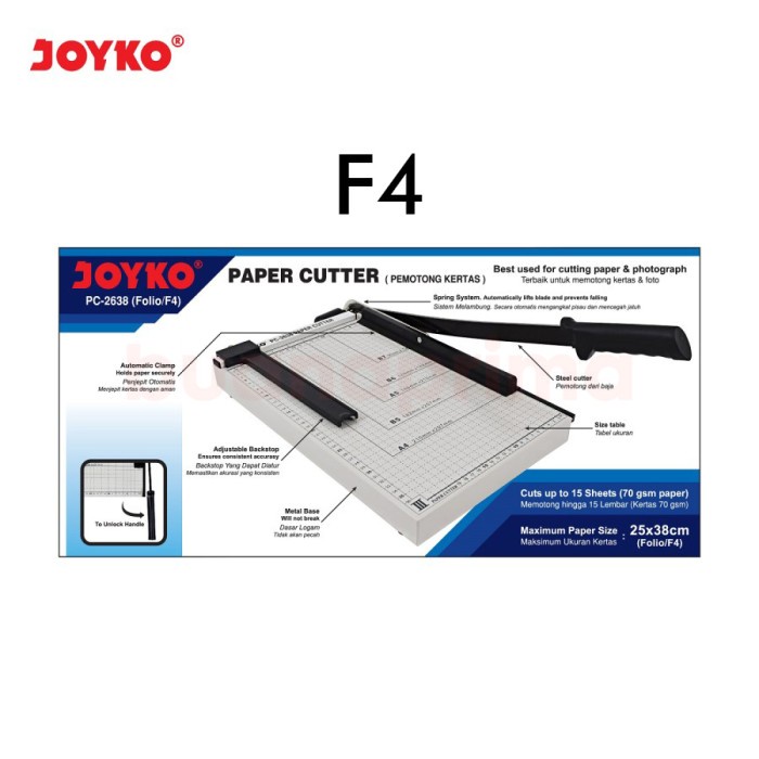 

Paper Cutter Joyko F4 PC 2638 Alat Pemotong Potong Kertas Folio