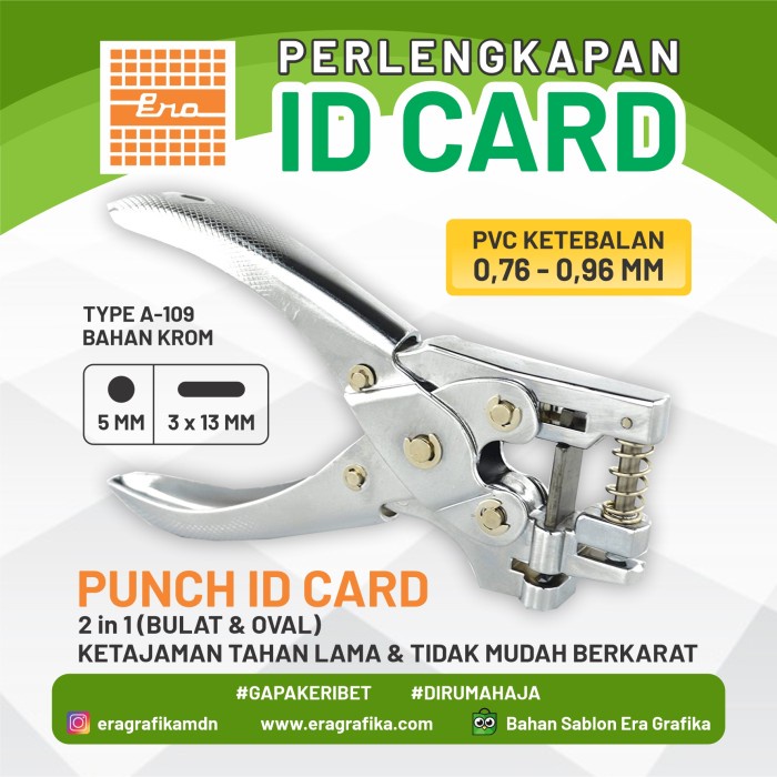 

2 in 1 Punch ID CARD / Pelubang ID CARD UK. BULAT 3MM & OVAL 3 x13 MM