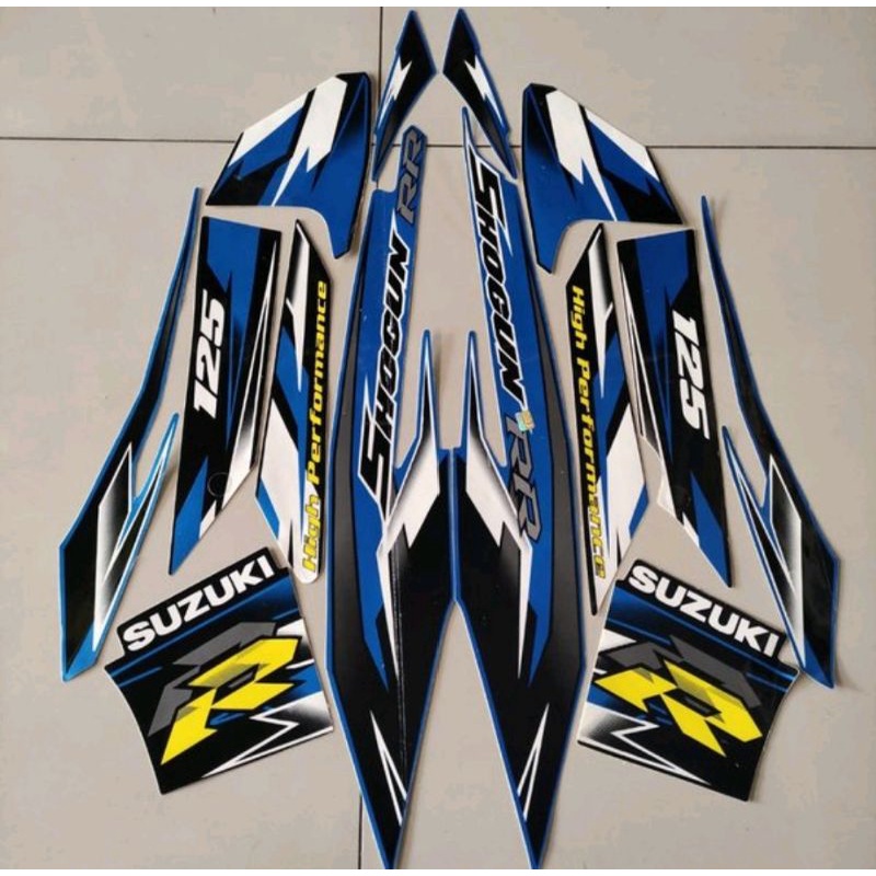 striping suzuki shogun rr 125 2008 hitam biru body standar berkualitas terbaik