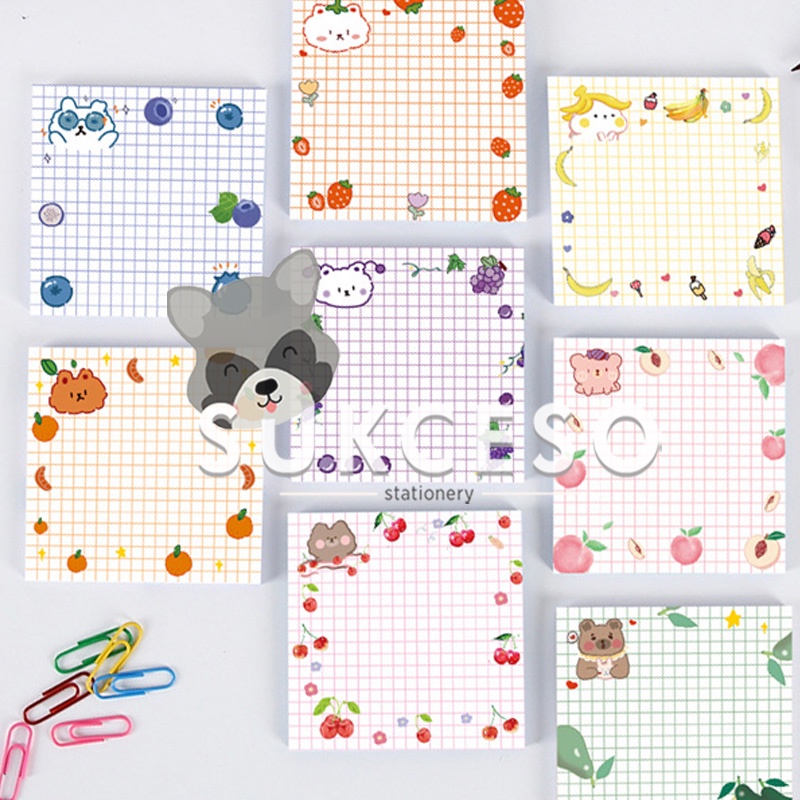 

Fruity Bear Colorful Grid Sticky Notes / Kertas Memo Note