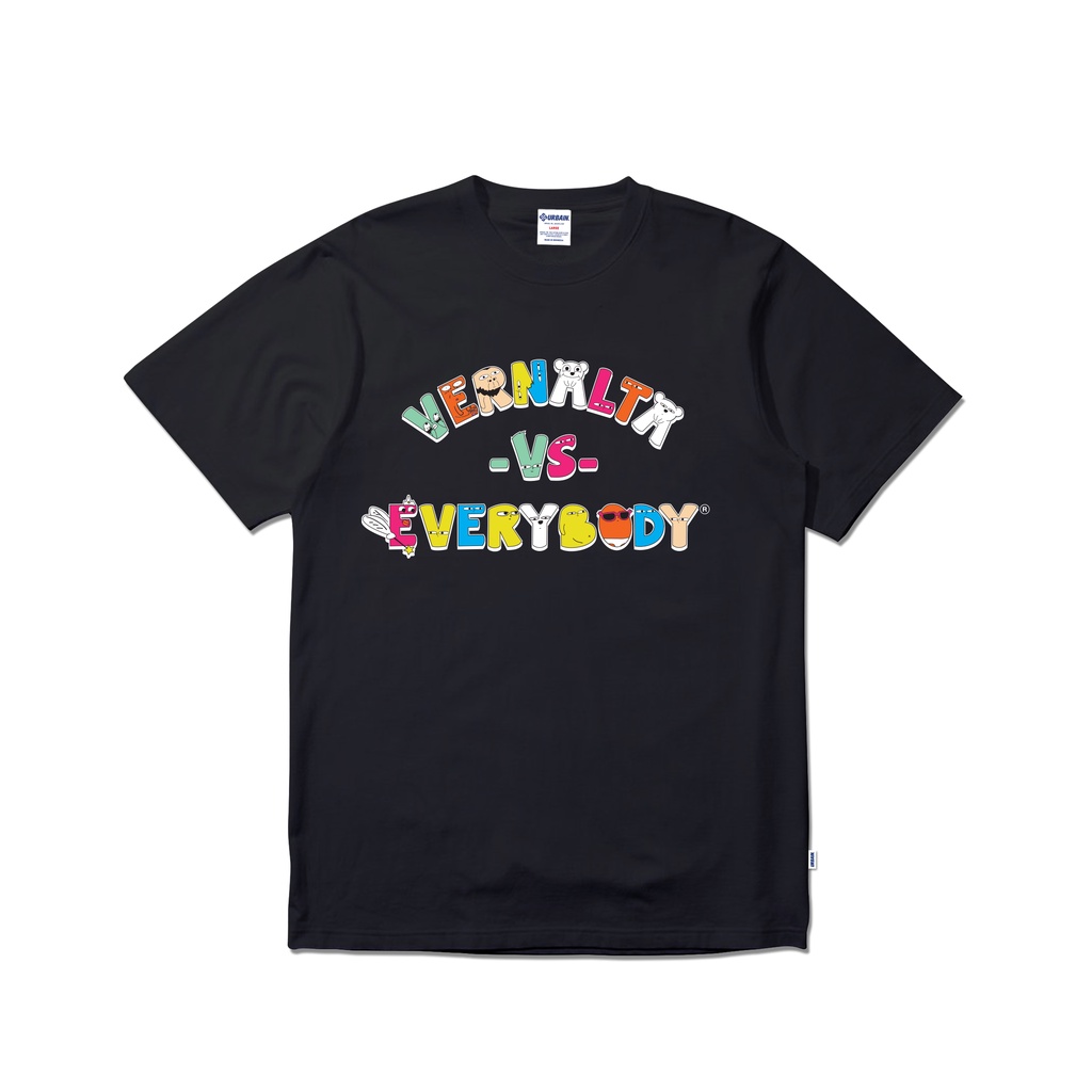 URBAIN x Vernalta  Kaos Hitam Pria Vernalta VS Everybody