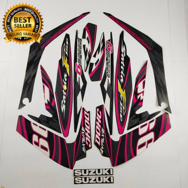 striping suzuki satria fu f 150 2012 barong pink list body standar berkualitas termurah