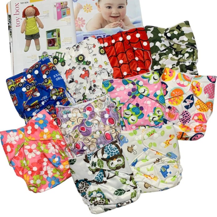 Celana Popok Bayi Cewek Cowok Bisa Dicuci Baby Boy Girl Diaper Pampers Motif Lucu Import