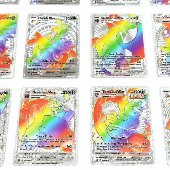 55pcs/box Kartu Rainbow Pokemon Gold Vmax GX EX Silver Hitam