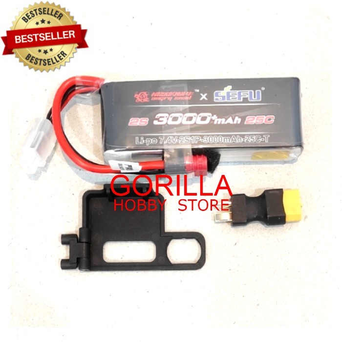 baterai lipo 2s 3s mjx 16207 16209 16210 7.4v 3000mah 11.1v 2000mah - 7.4V 3000mAh