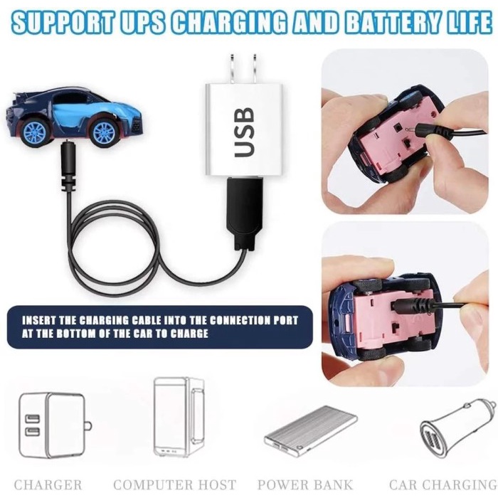 Mobil Remote Control Jam Tangan RC Car Alloy Jam Tangan Mobil Remote - Mobil Putih