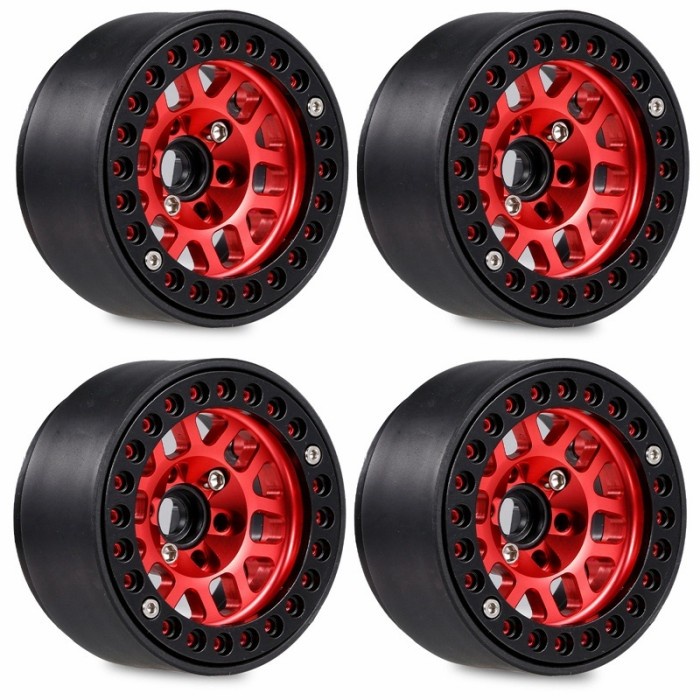 4pcs velg metal beadlock 1.9 inch Rc 1/10 Axial scx10 rc4wd trx4 D110 - Orange