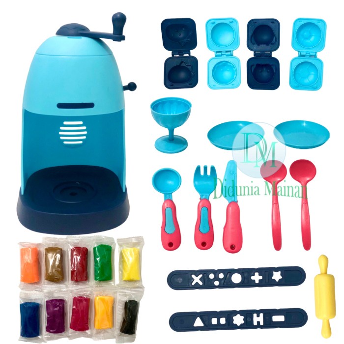 Mainan lilin play fun doh mesin cetakan es krim anak win doh ice cream