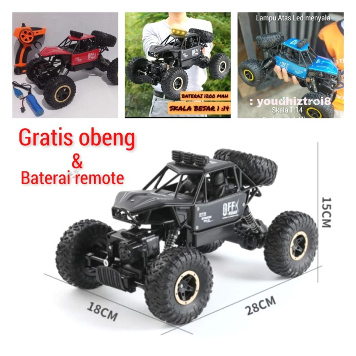 MOBIL REMOT RC 4WD ROCK CLIMBER MAINAN REMOTE CONTROL - MONSTER RACE - Rock climbing