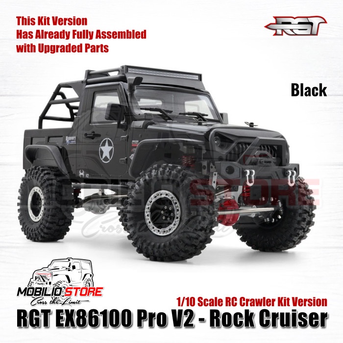 RGT EX86100 Pro V2 - Rock Cruiser 1/10 Scale RC Crawler Kit Version - Black