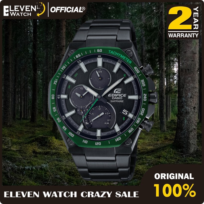 [Promo] Jam Tangan Pria Casio Edifice  EQB-1100XDC-1A / EQB1100XDC-1A Black Ion Stainless Steel Stra