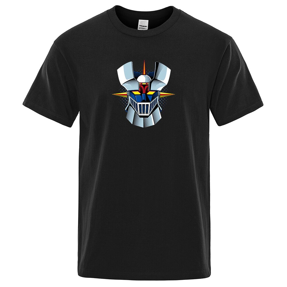 Jemssky Japan Anime Mazinger Z Printing Mans Tshirts High Quality T-Shirts Oversized Crewneck Tee Sh