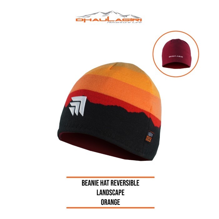 Kupluk Beni Travelling DHAULAGIRI BEANIE HAT REVERSIBLE LANDSCAPE