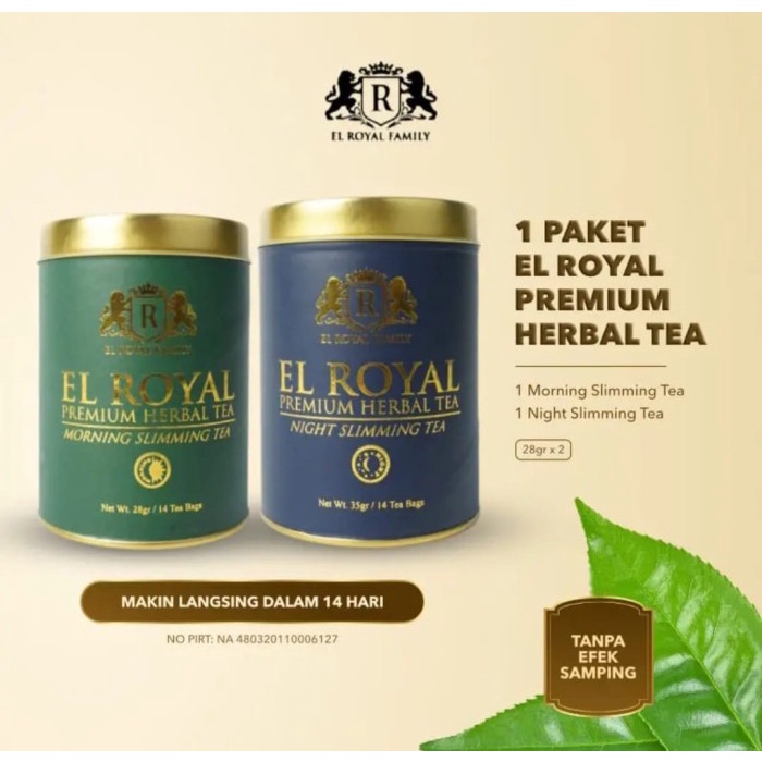 El Royal Premium Herbal Tea/ Teh Pelangsing Siang dan Malam ORIGINAL