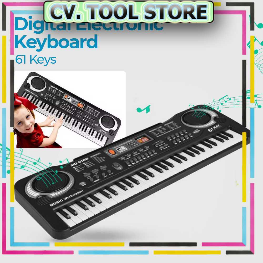 TOOL STORE - Toddi Organ Piano Digital Electronic Keyboard 61 Keys - MQ-6106